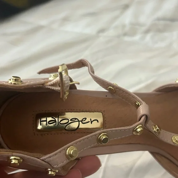 Halogen Taupe Studded Heels - Picture 2 of 6